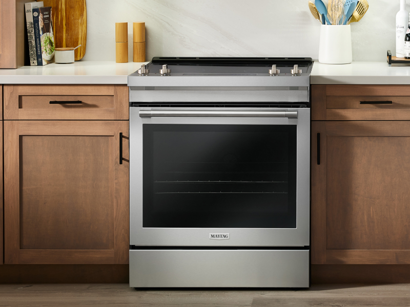 A Maytag® electric oven in a modern kitchen
