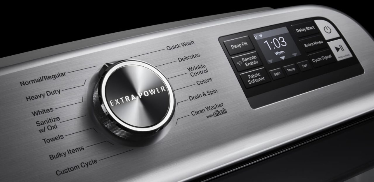 Maytag® washing machine with Extra Power Button