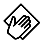 Hand wiping with a rag icon