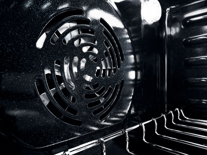 An interior fan of an oven