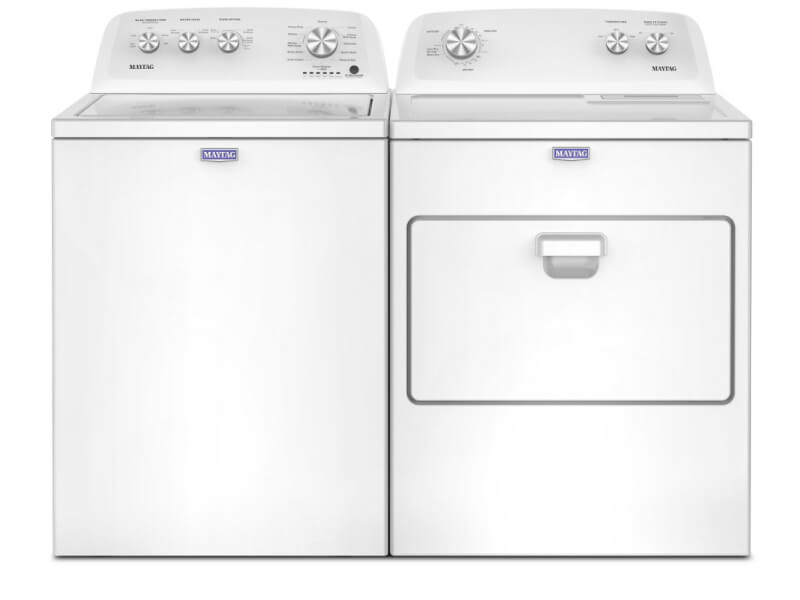 Maytag® white top load washer and dryer
