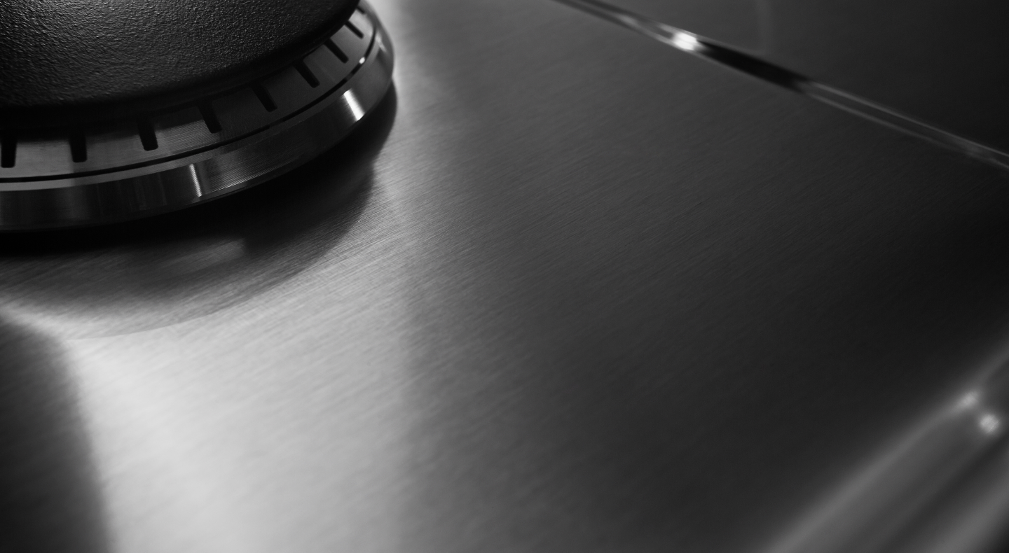 Stainless steel cooktop surface
