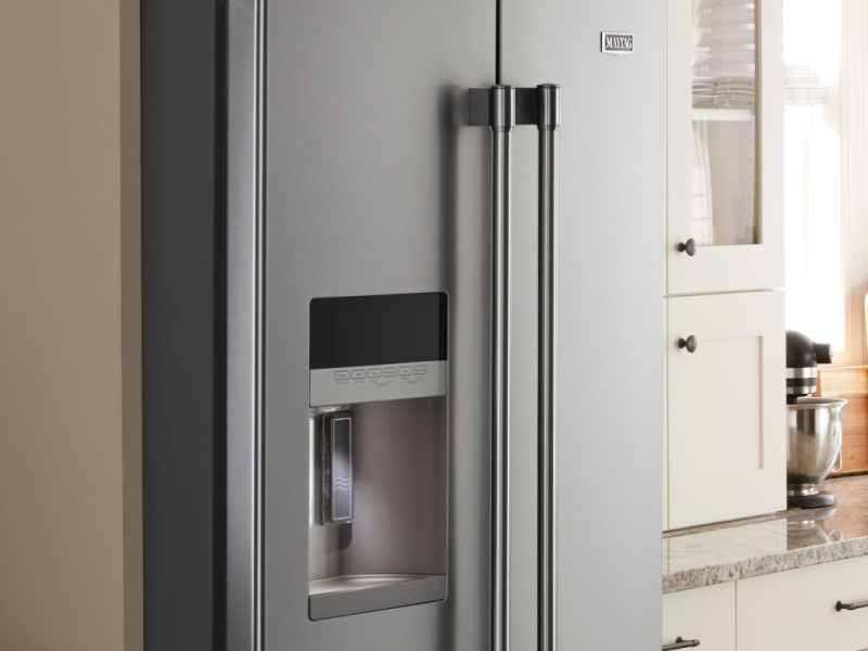 Stainless steel side-by-side refrigerator