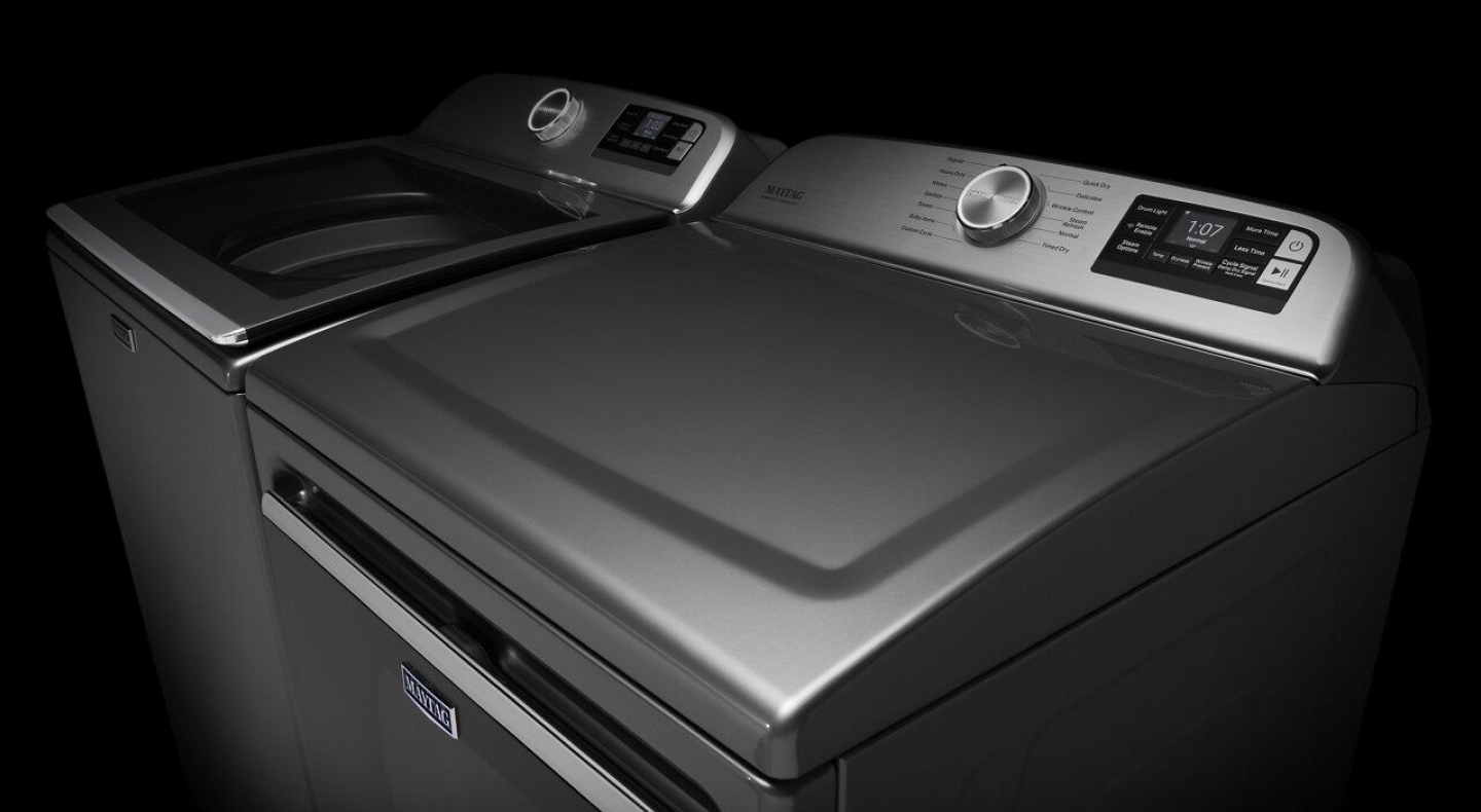 A Maytag brand washer and dryer set
