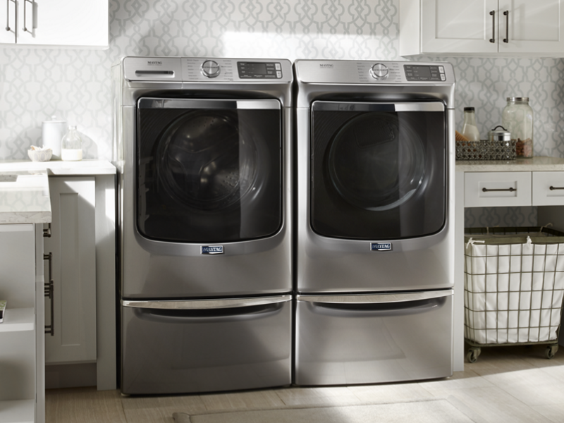 Maytag® washer and dryer set in laundry room