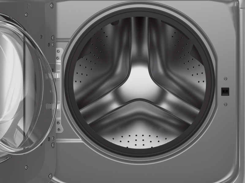 Open door on a metallic slate Maytag® front load washer