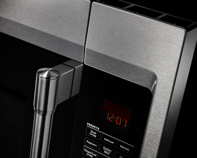 A microwave turning on