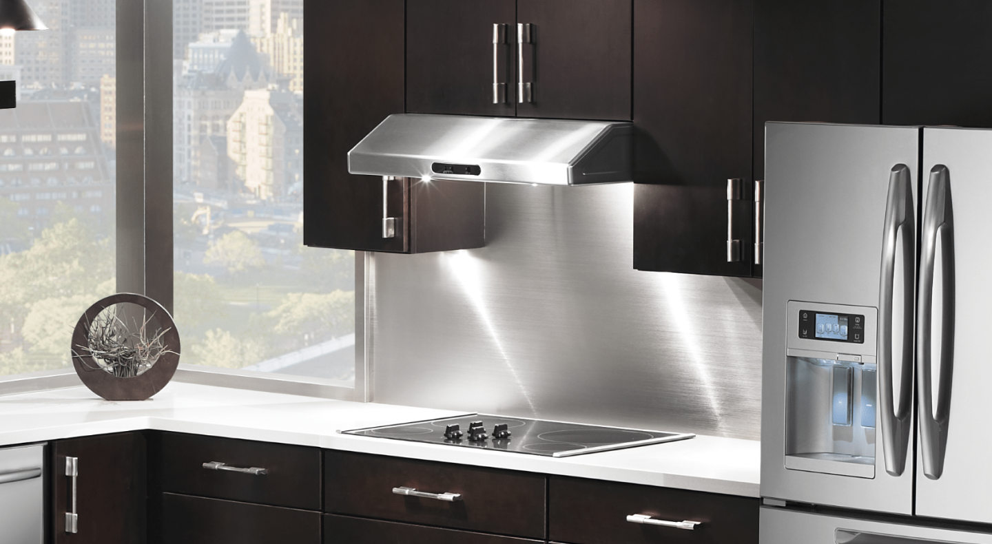 Maytag® range hood in a modern kitchen