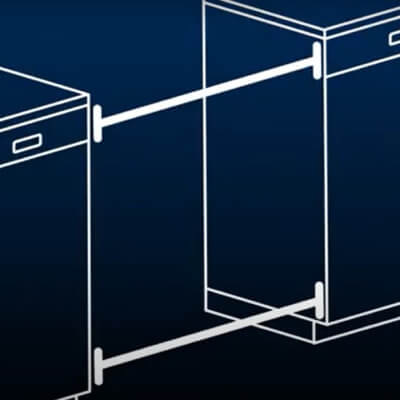 Cabinet-to-cabinet width measurement illustration