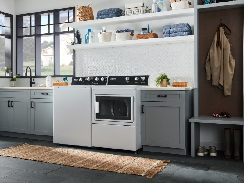 Maytag® top load commercial-grade washer and dryer 