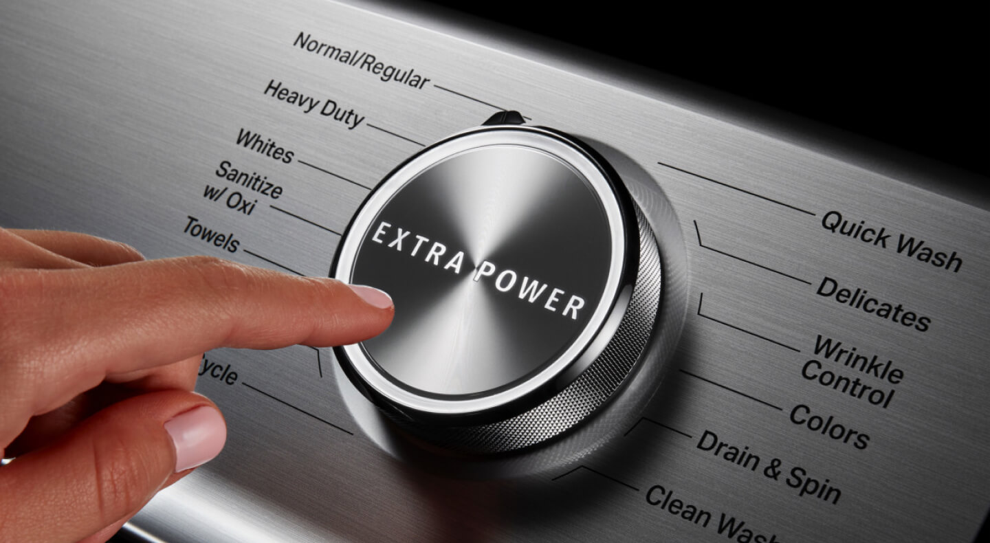 A closeup of the Extra Power button on a Maytag® washer