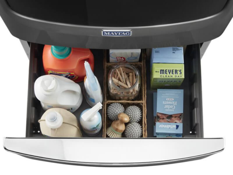 Open pedestal with laundry accessories