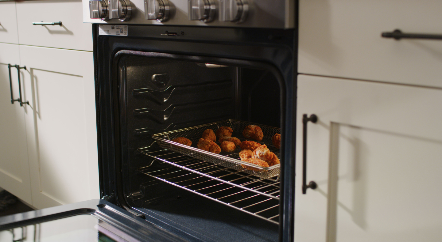 Fried chicken inside a Maytag® oven