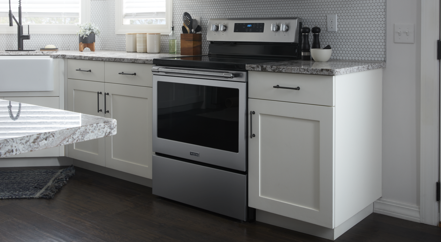 A Maytag® electric oven in a kitchen