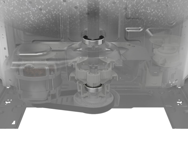 The roller shafts of a dryer