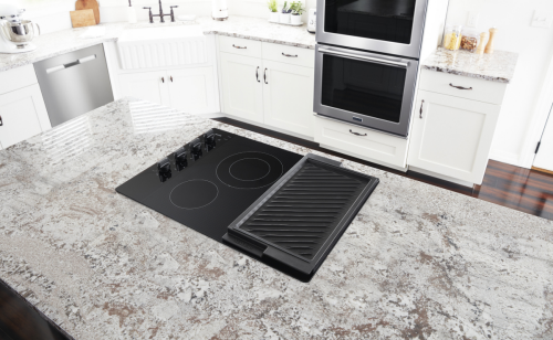 A built-in electric cooktop