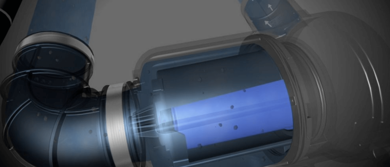 Food pieces spinning in a microfilter