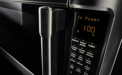 A closeup of a Maytag® microwave.