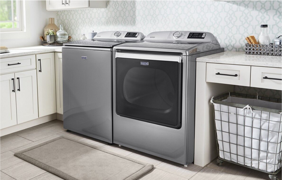 A Maytag® high-efficiency top load laundry pair