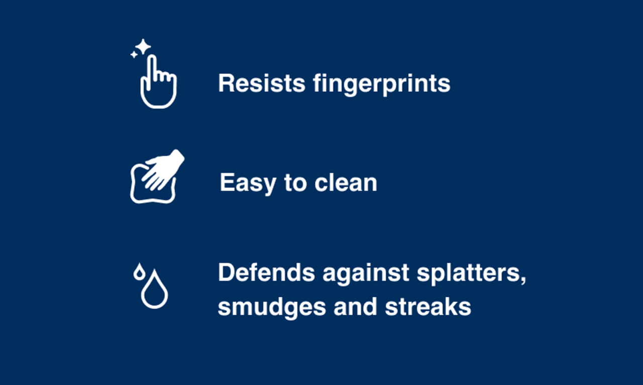 Fingerprint resistant stainless steel defends against splatters, smudges and streaks