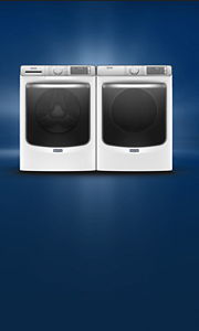 A Maytag® laundry set with a Reader's Choice badge
