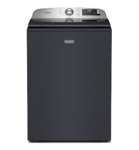 Maytag® top load washer in midnight steel.