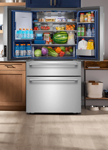 An open Maytag® refrigerator