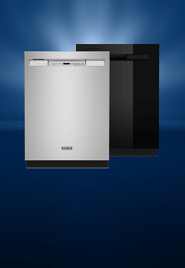 Two Maytag® dual power filration dishwashers