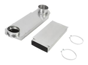 29"-50" Dryer Telescoping Vent Periscope for 2.5" clearance, with 1 male snap-lock fitting and 1 draw-band collar