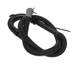 6' Black flexible washer drain hose with elbow bracket, 1" inner diameter grey 90-degree coupler & metal clamp - 1 pack